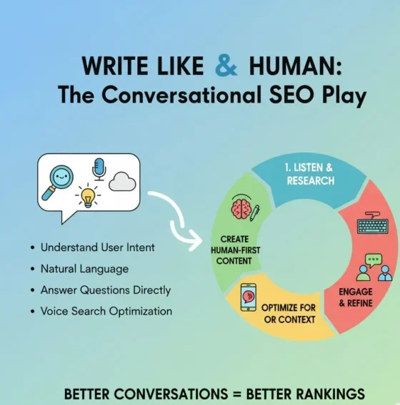 A vibrant, futuristic infographic centered around a glowing human head, visually connecting "The 7 SEO Shifts: Why Your Strategy Needs a HUMAN SOUL in 2025" to key trends like mastering the AI Answer Box, prioritizing E-E-A-T, shifting to conversational content, emphasizing technical speed, going all-in on visual content, dominating local SEO, and injecting a human voice.